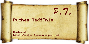 Puches Teónia névjegykártya